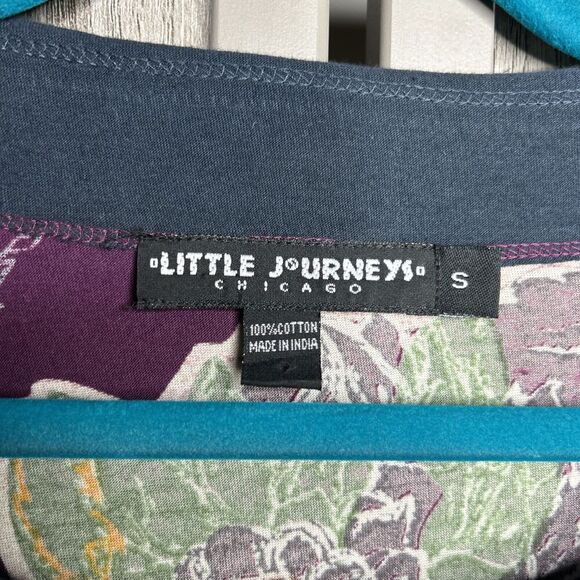 Little Journey Chicago Top Artsy Purple Floral Print Size S - Picture 2 of 8